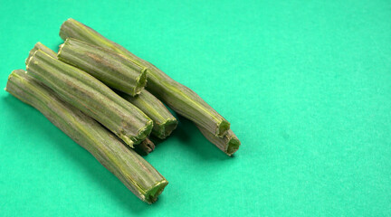 Drumstick image, some of peeled pieces of drumsticks. Drumstick or moringa is a very good and healthy vegetable.