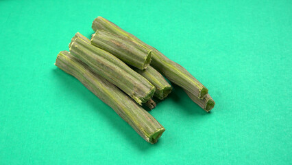 Drumstick image, some of peeled pieces of drumsticks. Drumstick or moringa is a very good and healthy vegetable.
