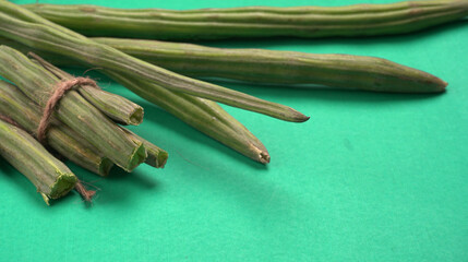 Drumstick image, some of peeled pieces of drumsticks. Drumstick or moringa is a very good and healthy vegetable.