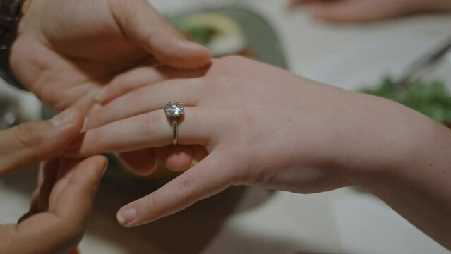 Man proposing marriage to his girlfriend