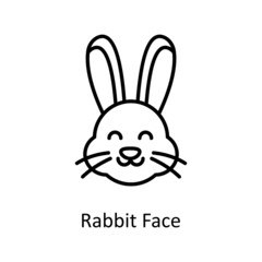 Rabbit Face vector Outline Icon Design illustration. Easter Symbol on White background EPS 10 File