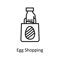 Egg Shopping vector Outline Icon Design illustration. Easter Symbol on White background EPS 10 File