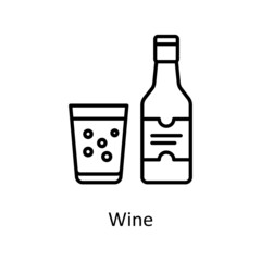 Wine vector Outline Icon Design illustration. Easter Symbol on White background EPS 10 File