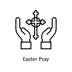 Easter Pray vector Outline Icon Design illustration. Easter Symbol on White background EPS 10 File