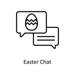 Easter Chat vector Outline Icon Design illustration. Easter Symbol on White background EPS 10 File