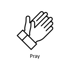 Pray vector Outline Icon Design illustration. Easter Symbol on White background EPS 10 File