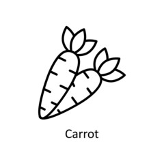 Carrot vector Outline Icon Design illustration. Easter Symbol on White background EPS 10 File