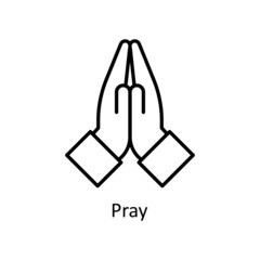 Pray vector Outline Icon Design illustration. Easter Symbol on White background EPS 10 File