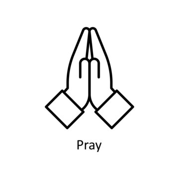 Pray vector Outline Icon Design illustration. Easter Symbol on White background EPS 10 File