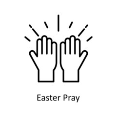Easter Pray vector Outline Icon Design illustration. Easter Symbol on White background EPS 10 File