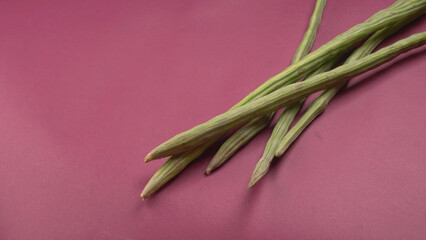 Drumstick image, some of peeled pieces of drumsticks. Drumstick or moringa is a very good and healthy vegetable.