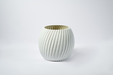 White 3D pot for indoor plants