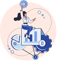 Cryptocurrency bitcoin mining metaphor Blockchain exchange platform. Cyber banking procedures, bitcoin trading, wallet. Ecurrency transactions. Digital currency, cryptocurrency market, hidden mining