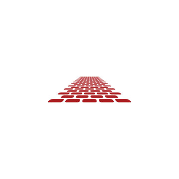 Red bricks road modern property home building icon symbol vector illustration