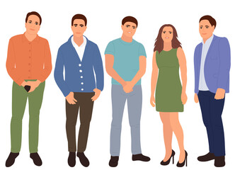 Fototapeta premium crowd of people flat design, isolated, vector