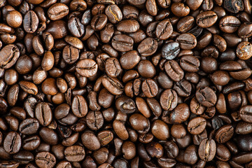 Nice close up shot of coffee beans in day light food photography