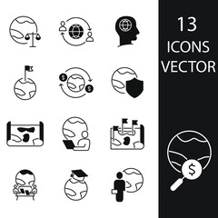 Global Business icons set . Global Business pack symbol vector elements for infographic web