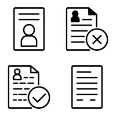 Docs1-2 Flat Icon Set Isolated On White Background