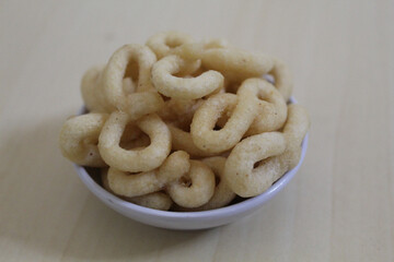 Lanting, traditional snack from Indonesia. Made from fried cassava dough