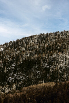 Beautiful shot of frozen mountains under the clear skies in  Faido, Switzerland