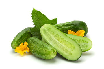 cucumber vegetable closeup on white - 494457114