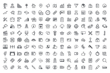 Naklejka na ściany i meble 150 icon set symbol template for graphic and web design collection logo vector illustration