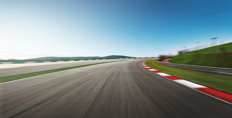 Curvy motion blurred race track. - Powered by Adobe
