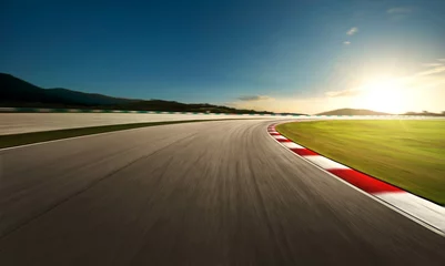 Foto op Canvas Motion blur race track during sunset. © Image Craft