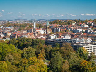 Fototapeta na wymiar Aerial shot of cityscape Stuttgart