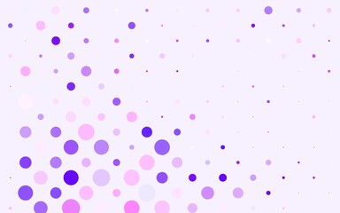 Light Purple, Pink vector Blurred bubbles on abstract background with colorful gradient.