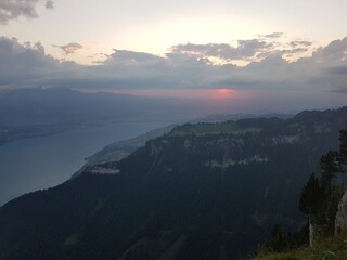 sunset in the mountains Swiss