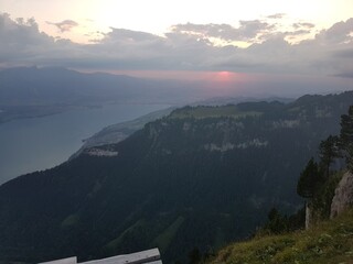 sunrise in the mountains Swiss