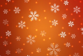 Light Red vector texture with colored snowflakes, stars.