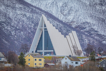 Arctic Cathedral, Tromso is a city in Tromso Municipality in Troms og Finnmark county, Norway