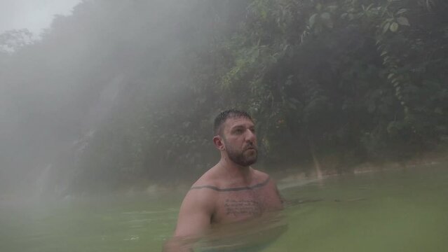 in the pools of the hot springs of santa rosa de cabal