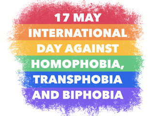 LGBT colors for international day against homophobia, transphobia and biphobia. 17 may