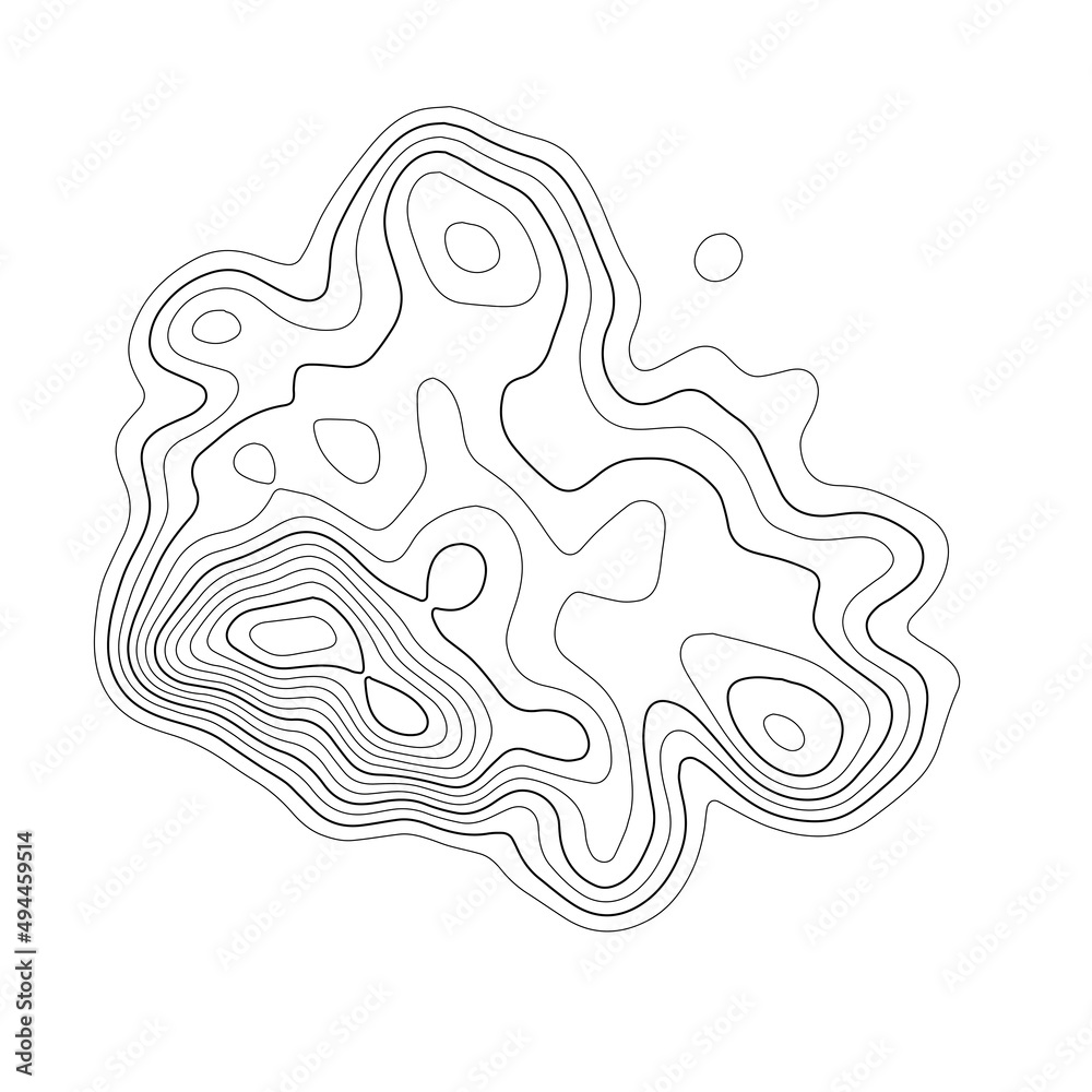 Poster Topographic map background. Grid map. Pattern of contour lines. Abstract vector illustration.