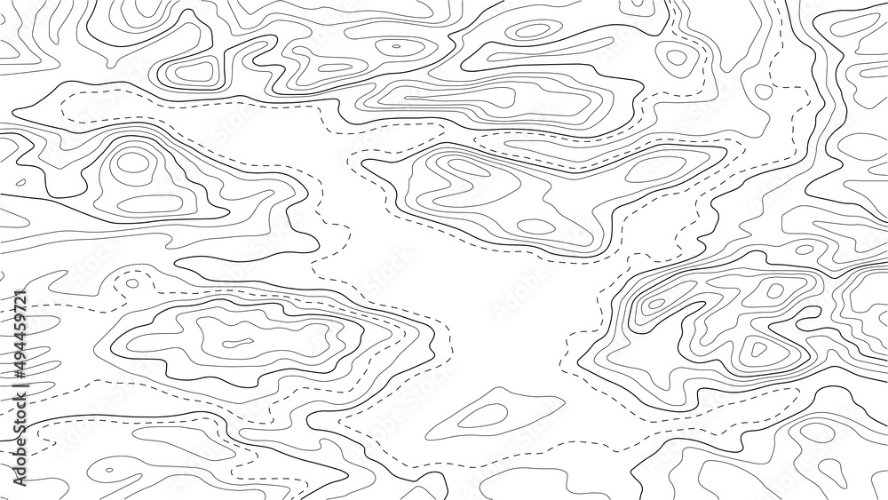 Poster Topographic map background. Grid map. Pattern of contour lines. Abstract vector illustration.