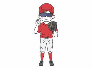 サングラスをかけた、メジャーリーガーのイラスト