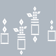 white elephant pattern on indigo background