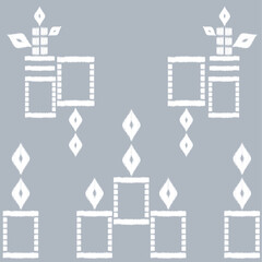 white elephant pattern on indigo background