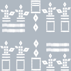 white elephant pattern on indigo background