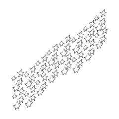 Simple doodle moon, stars. Hand drawn lune, isolated on white backdrop. Vector illustration for  cards, posters, wrapping and design. 