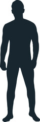Male body vector silhouette, young man contour