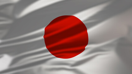 4K animation of the waving flag of Japan