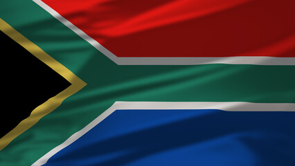 4K animation of the waving flag of South Africa
