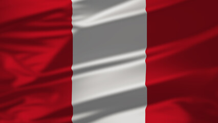 4K animation of the waving flag of Peru 