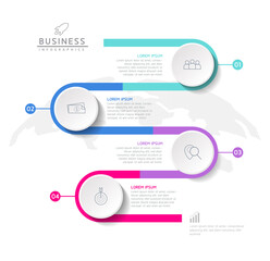 Fototapeta premium Vector illustration, infographics design, template, marketing, information, with 4 options or steps