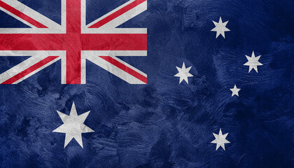 Textured photo of the flag of Australia.