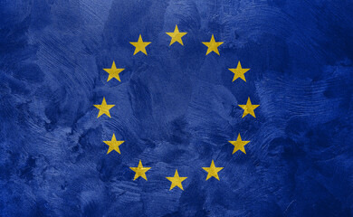 Textured photo of the flag of European Union.
